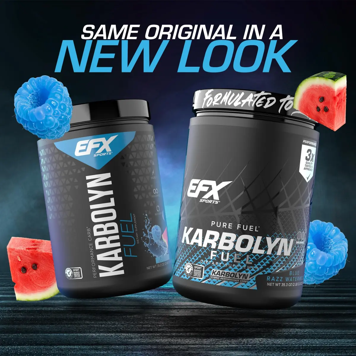 EFX Sports Karbolyn Fuel | Fast-Absorbing Carbohydrate Powder | Carb Load, Sustained Energy, Quick Recovery | Stimulant Free | 18 Servings (Blue Razz Watermelon) - view 2