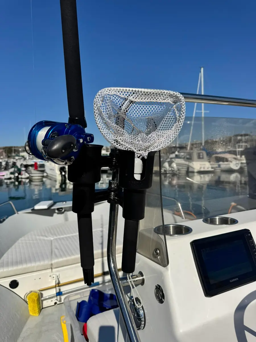 ROBOCUP Patented Clamp On Boat Cup Holder | Multifunction Dual Drink Caddy for Fishing, Boating & More - view 5