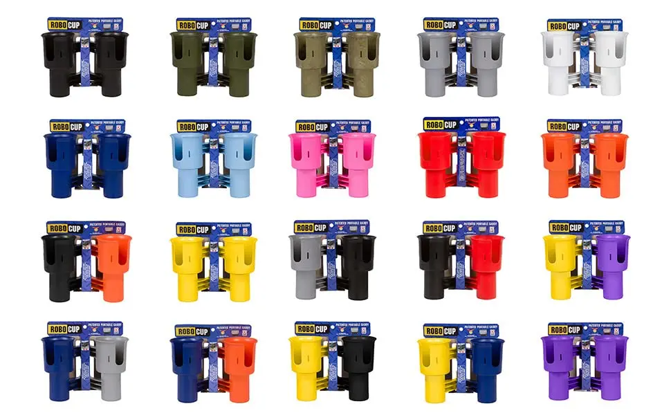 ROBOCUP Patented Clamp On Boat Cup Holder | Multifunction Dual Drink Caddy for Fishing, Boating & More - view 8