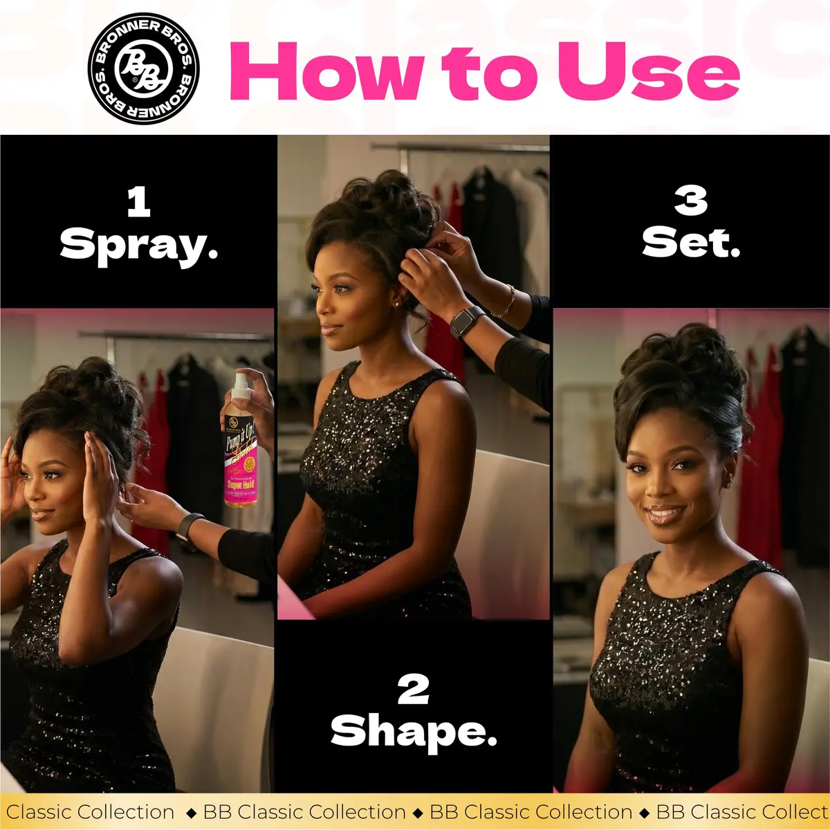 Bronner Bros Pump It Up Gold Styling Spritz 8oz | Super Hold Hair Spray for Defined Styles - view 6