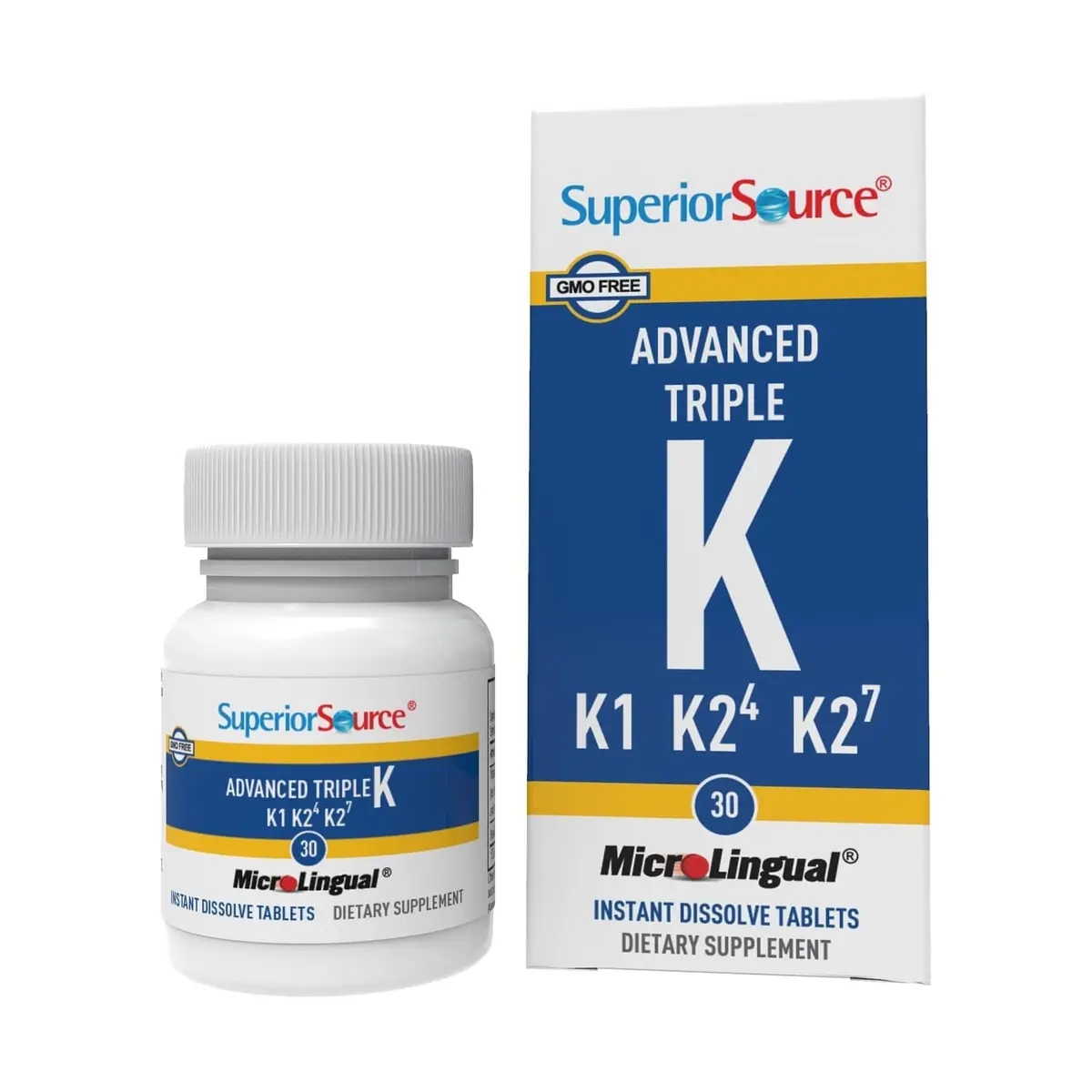 Superior Source Advanced Triple K, Vitamins K1 & K2 (MK-4), K2 (MK-7), 30Ct | Supports Bone & Heart Health - main product image