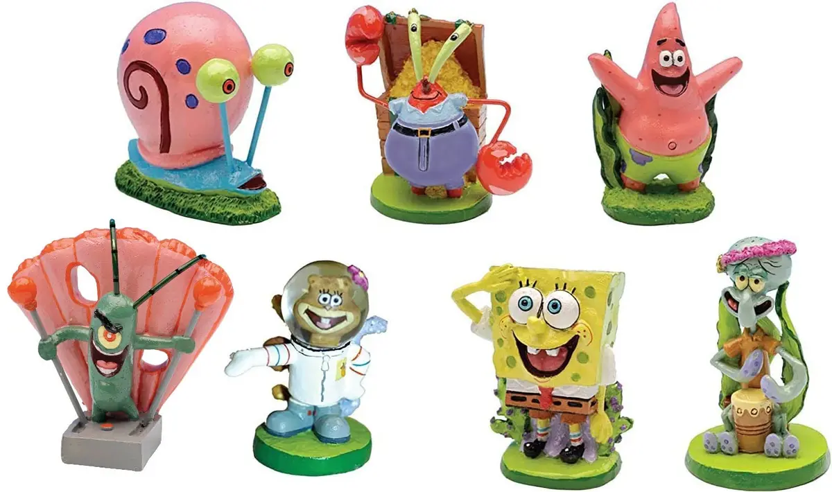 PennPlax SpongeBob Aquarium Ornament Set 2" - Officially Licensed Fish Tank Decor for Saltwater & Freshwater - main product image
