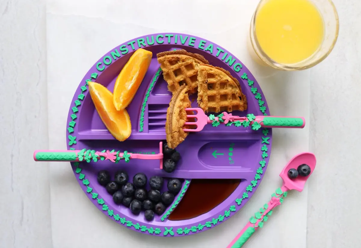 Constructive Eating Garden Fairy Plate and Utensils Set | 4-Piece Set, BPA-Free Polypropylene - view 6