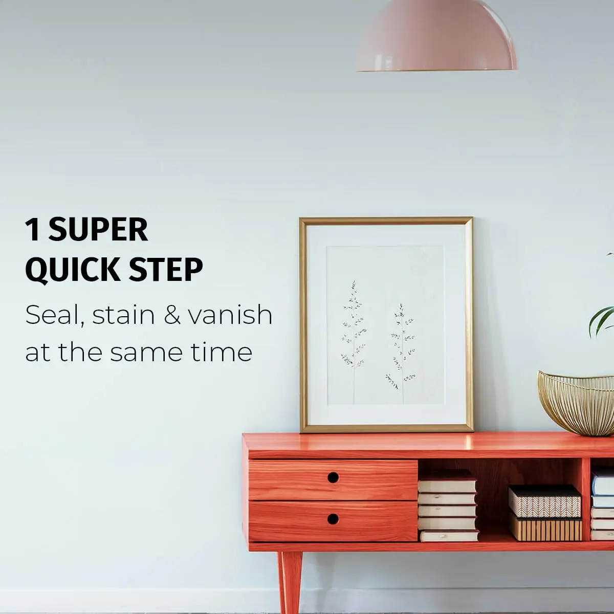 SamaN Interior One Step Wood Seal, Stain & Varnish 8 oz | Odorless Oil-Based Protection for Furniture & Wood - view 6