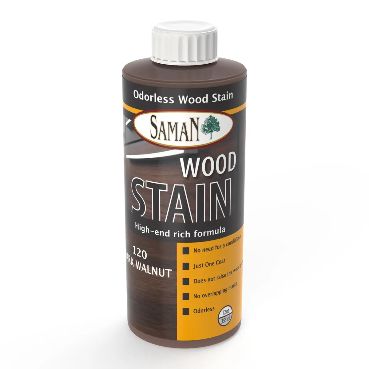 SamaN Water Based Wood Stain Dark Walnut 12 oz | Eco-Friendly, Fast Application, Greener Choice - main product image