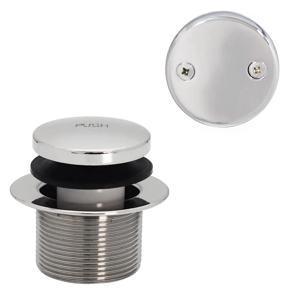 Westbrass 593144-26 Black 1-1/2" Tubular Tip-Toe Bath Waste Drain Kit, Polished Chrome | ADA Approved - view 3