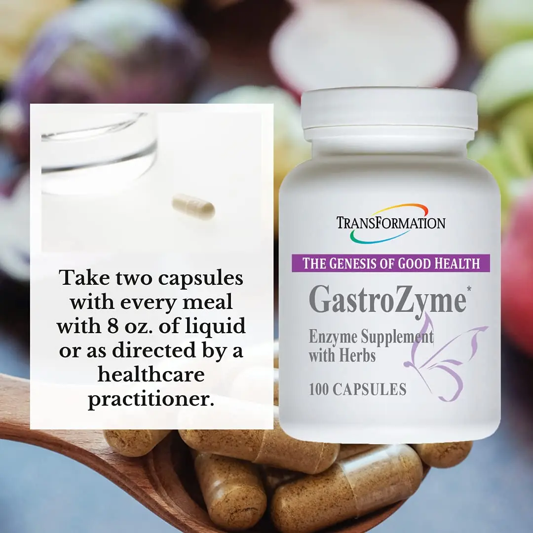 TRANSFORMATION GastroZyme Digestive Supplement 100 Capsules | Supports Gut Health & Comfort - view 3