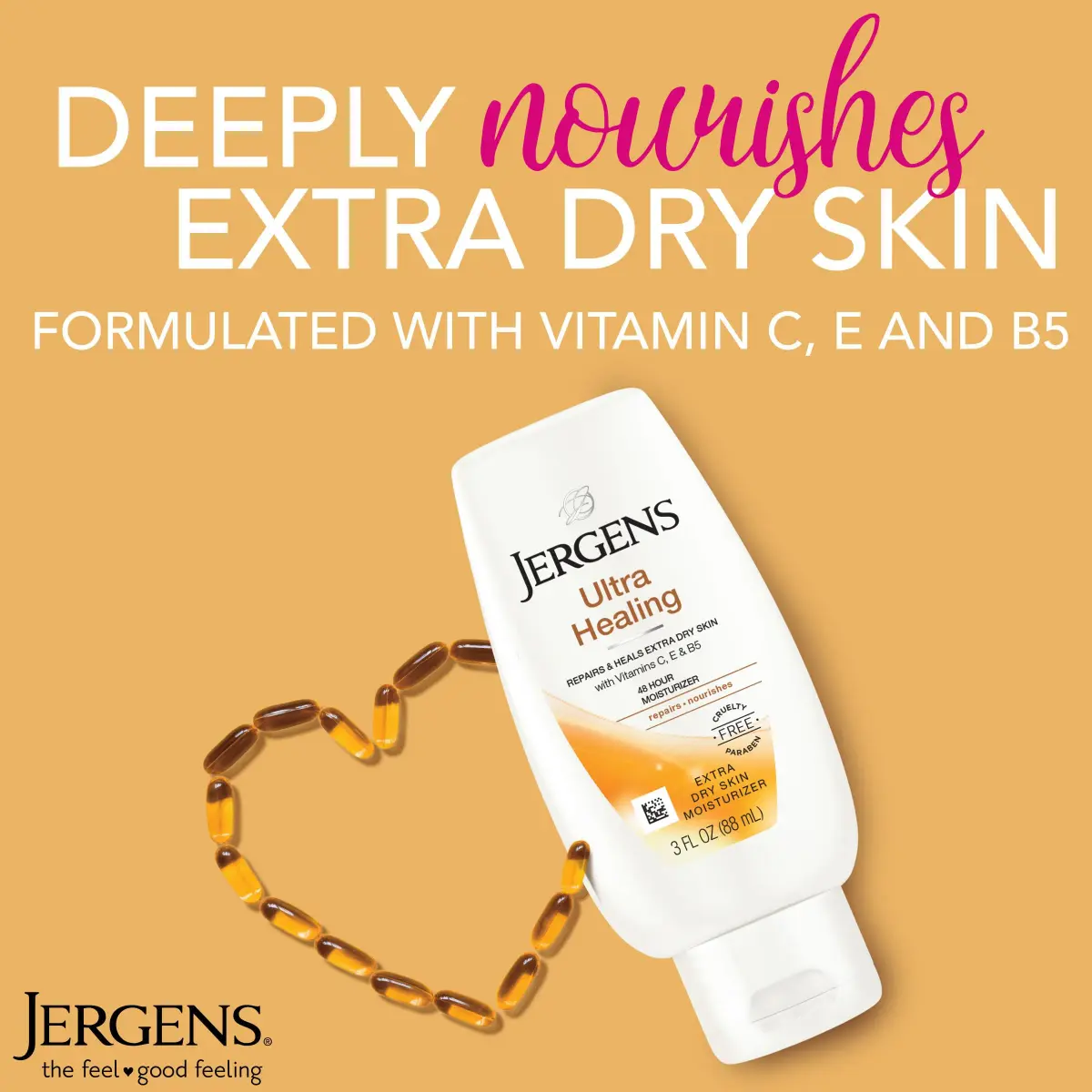 Jergens Ultra Healing Dry Skin Lotion, Hand and Body Moisturizer 261 ml (9 Fl Oz) | Hydrates Extra Dry Skin - view 3