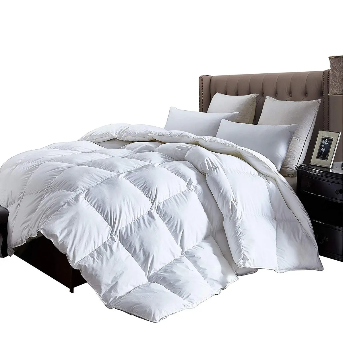 Egyptian Cotton Factory Store Full/Queen Size Lightweight Goose Down Comforter | Summer Weight, 40 oz Fill, Egyptian Cotton, White - main product image