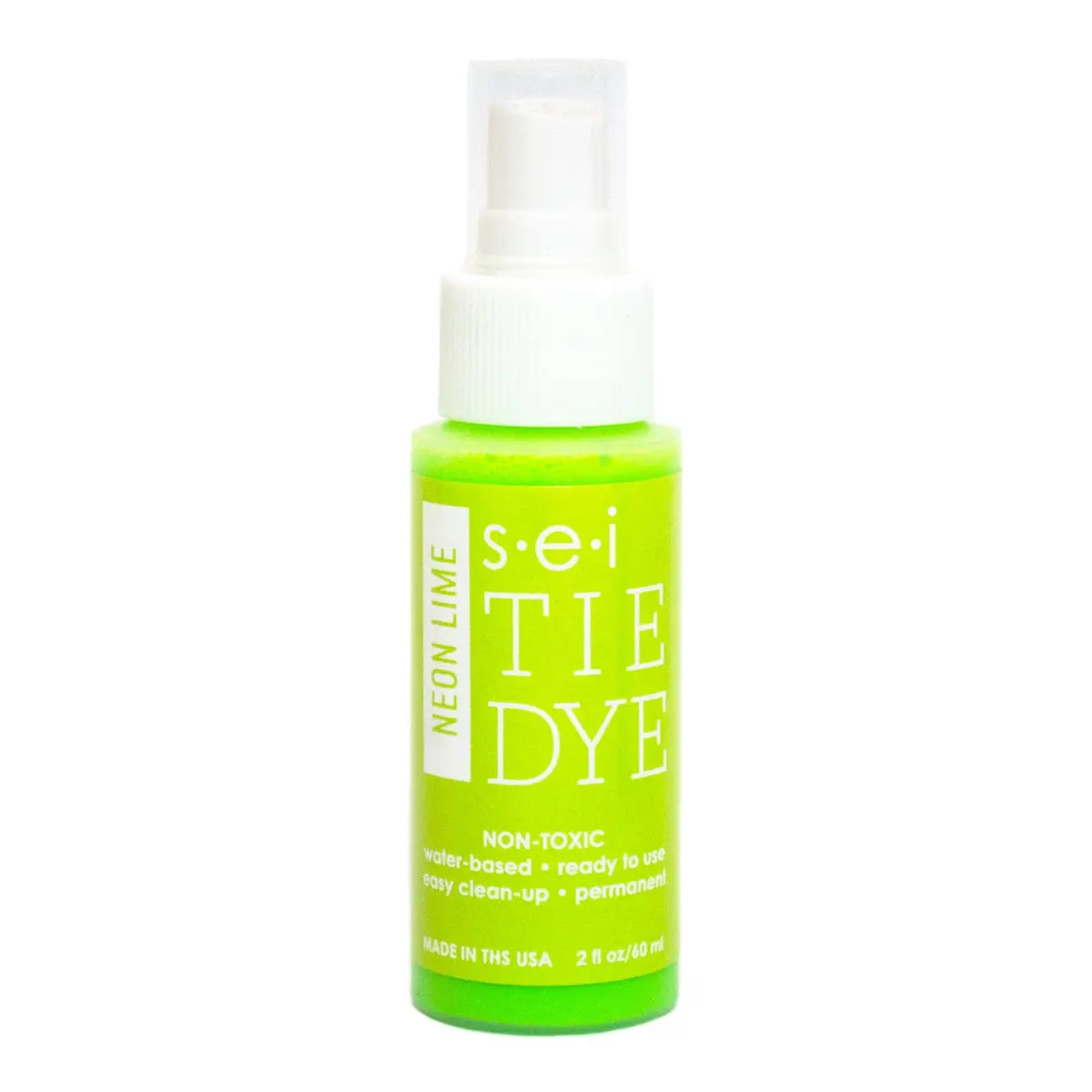 S·E·I Neon Lime Tie Dye Spray Bottle 59ml (2 fl oz) | Permanent Clothing Dye for DIY Projects - main product image