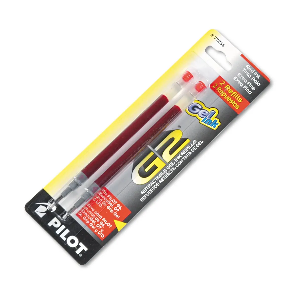 Pilot G2 Gel Ink Refills Extra Fine Point 0.5 mm | Red, Pack of 2, Compatible with Pilot Gel Pens - main product image