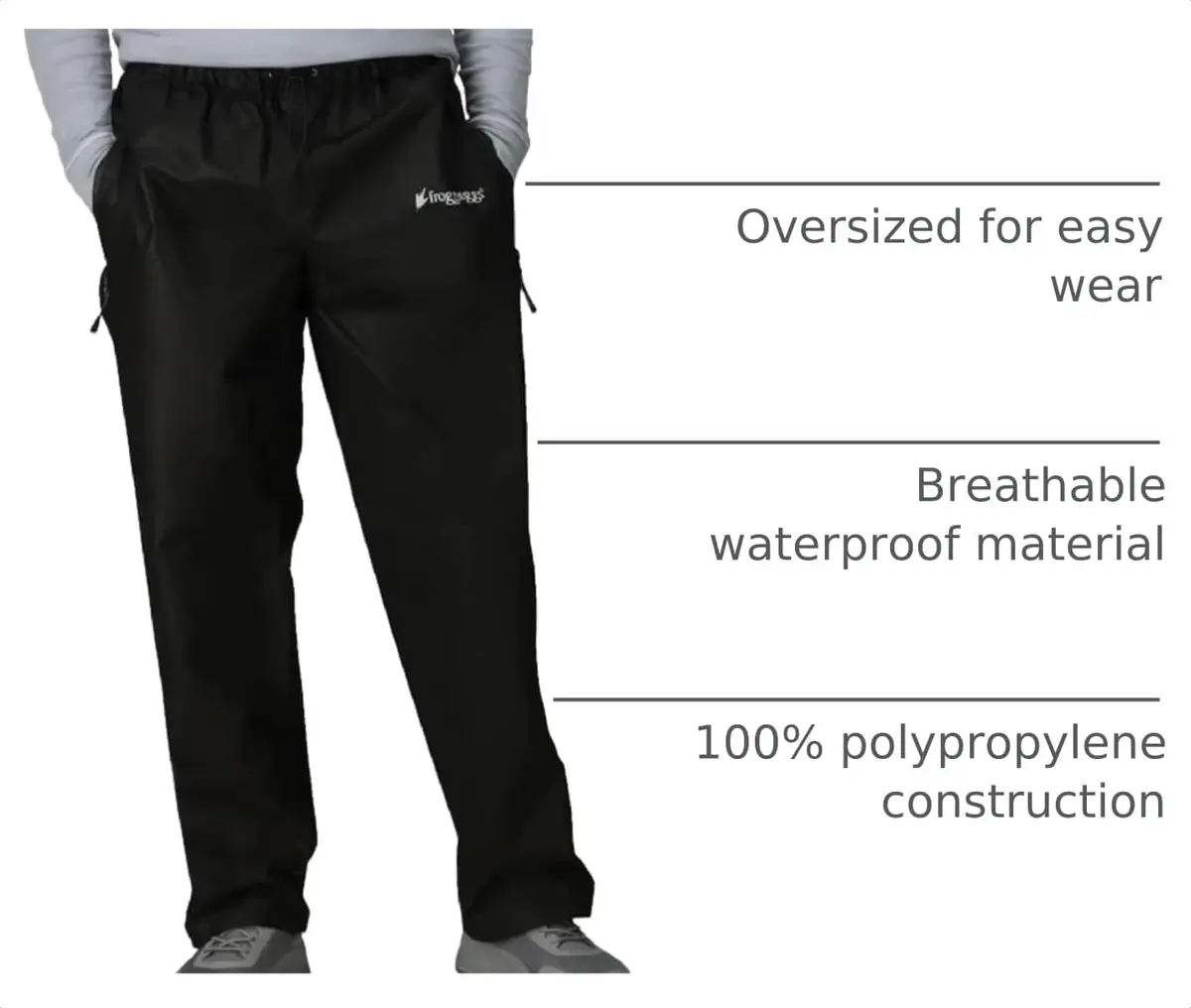 FROGG TOGGS Men's Bull Frogg Waterproof Rain Pant, Large | Breathable, Wind-Resistant, Fully Taped Seams - view 4