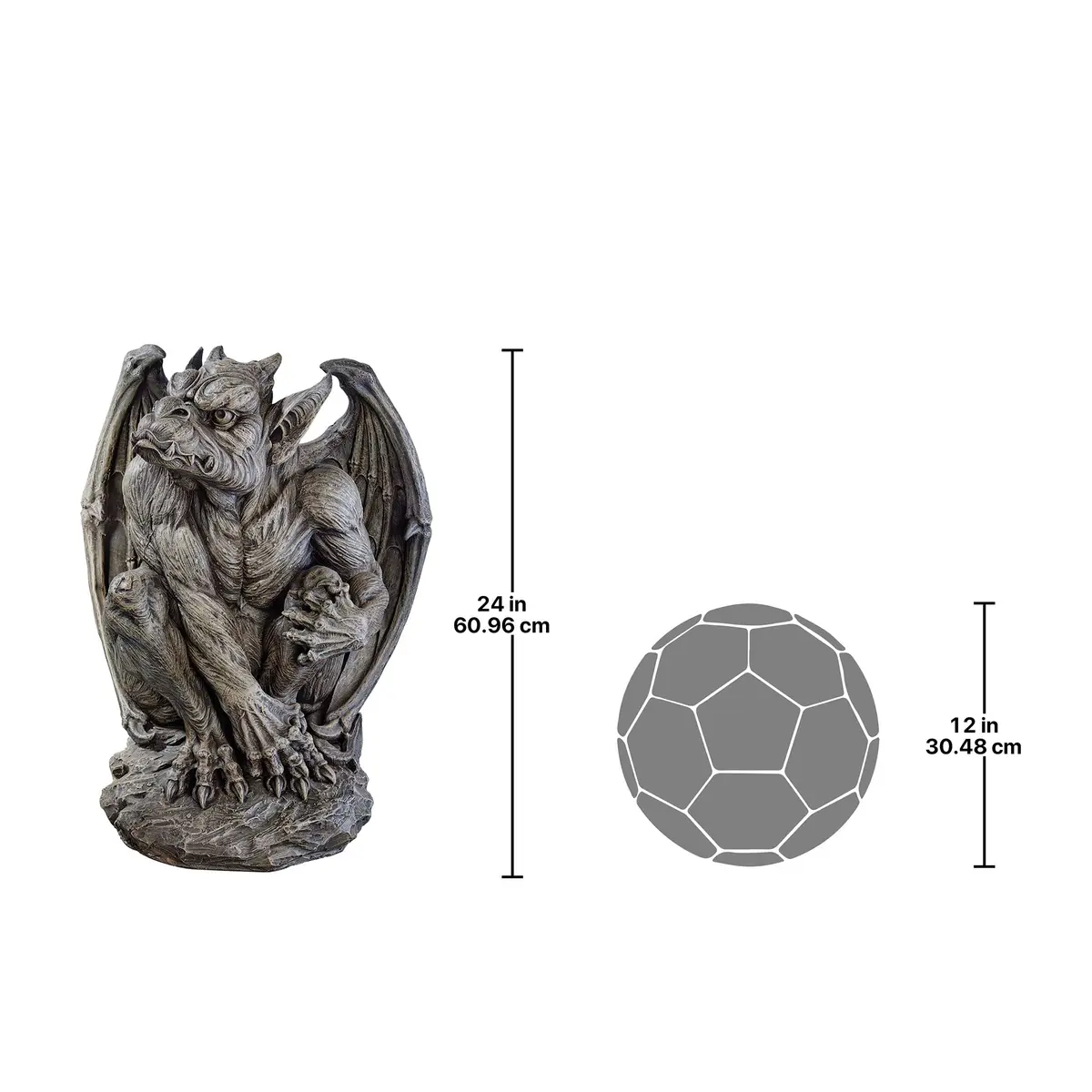 Design Toscano JE11211701 Silas The Sentry Gargoyle Indoor/Outdoor Gothic Decor Statue, 24 Inches Tall | Handcast Polyresin, Grey Stone Finish - view 5