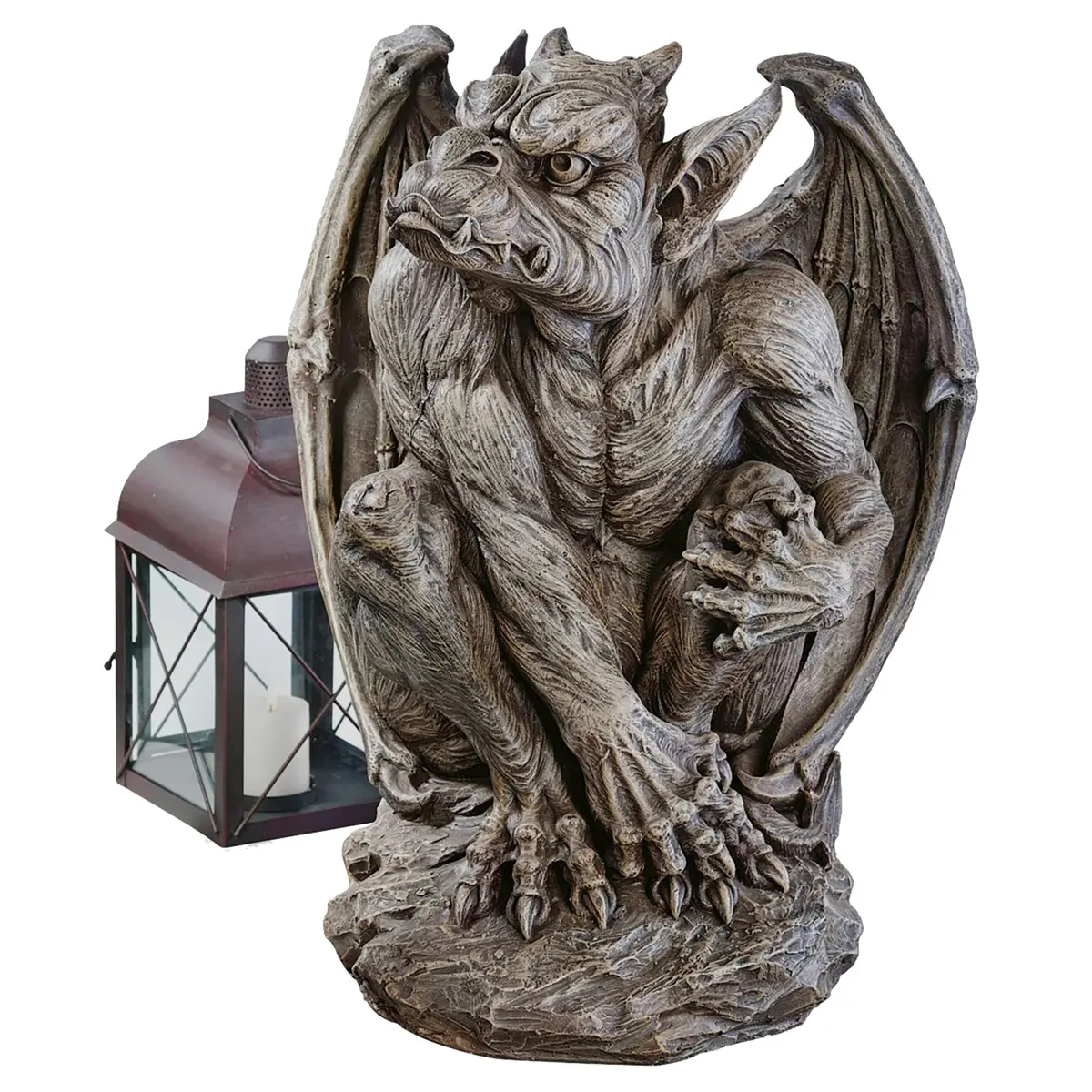 Design Toscano JE11211701 Silas The Sentry Gargoyle Indoor/Outdoor Gothic Decor Statue, 24 Inches Tall | Handcast Polyresin, Grey Stone Finish - view 6