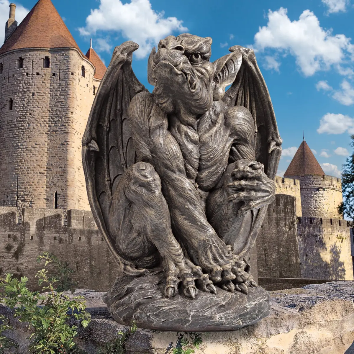 Design Toscano JE11211701 Silas The Sentry Gargoyle Indoor/Outdoor Gothic Decor Statue, 24 Inches Tall | Handcast Polyresin, Grey Stone Finish - view 7