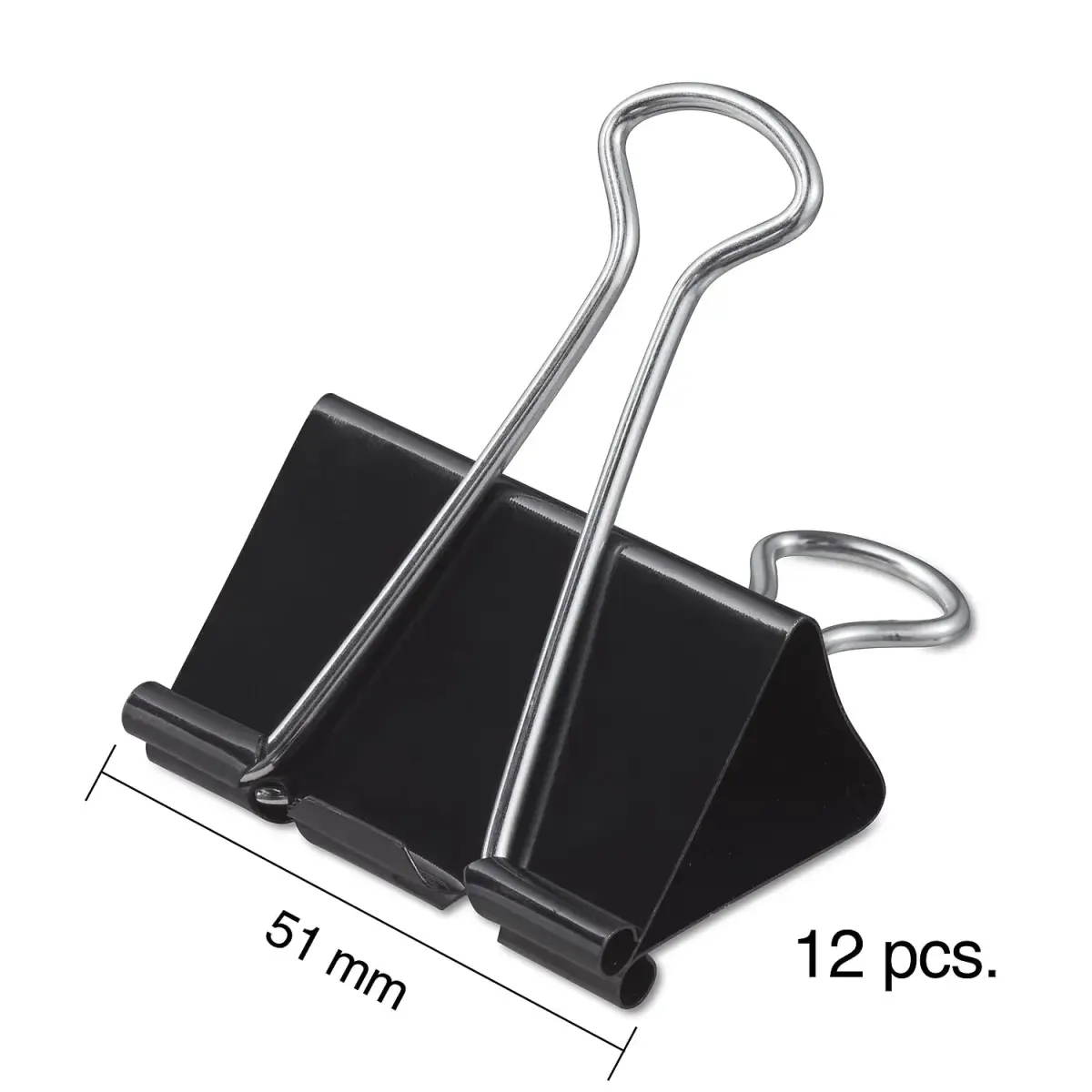 Staples Large Binder Clips 1" Capacity, Black, 12 Pack | Strong Hold Clips for Office Filing & Paper Bundles - view 4