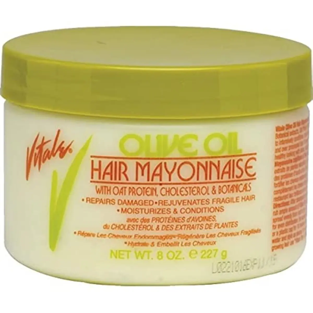 VITALE Olive Oil Hair Mayonnaise 8oz with Oat & Egg Protein | Moisturizes & Protects Damaged Hair - main product image