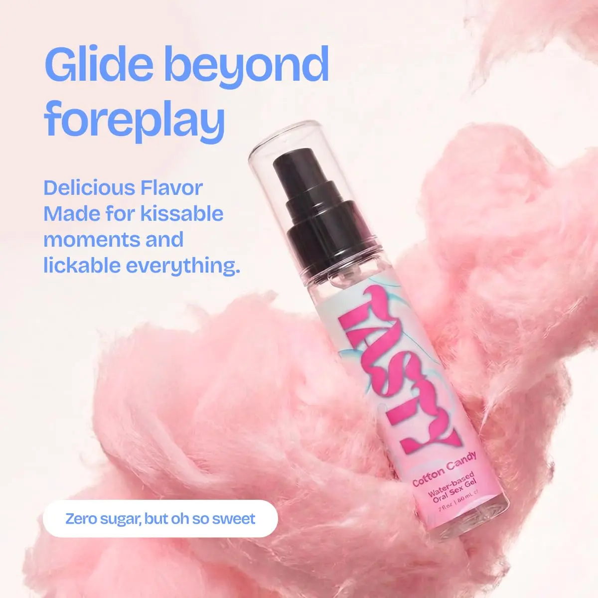 IntiMD Tasty Cotton Candy Water Based Flavored Edible Play Oral Gel, 2 oz | Candy-Inspired Sensual Flavor, Safe & Vegan - view 4