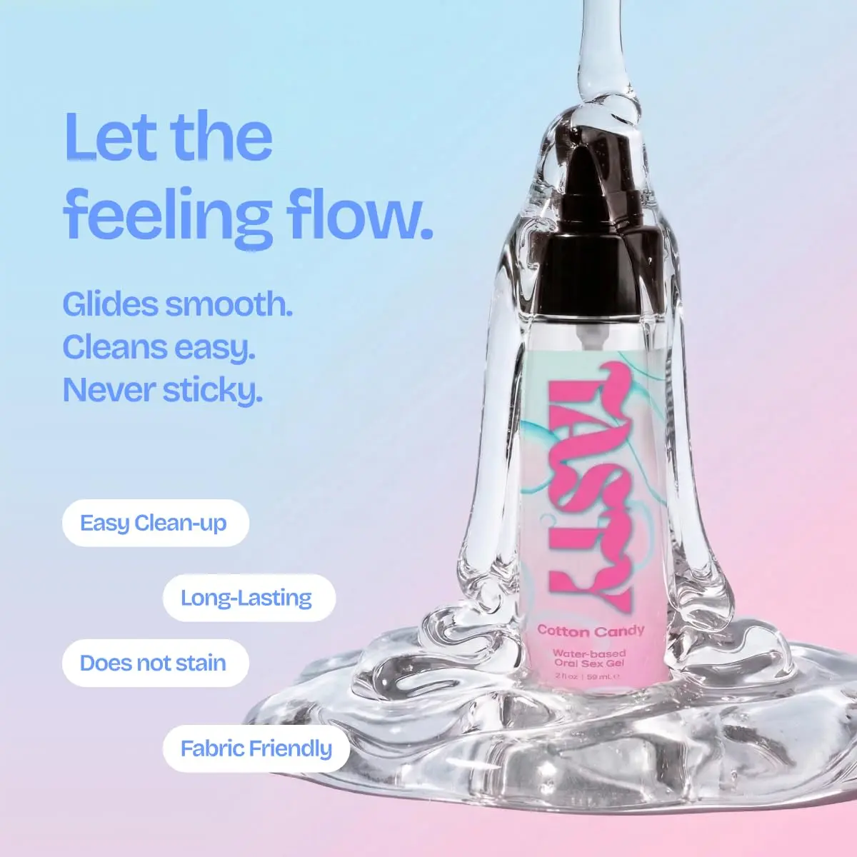 IntiMD Tasty Cotton Candy Water Based Flavored Edible Play Oral Gel, 2 oz | Candy-Inspired Sensual Flavor, Safe & Vegan - view 5