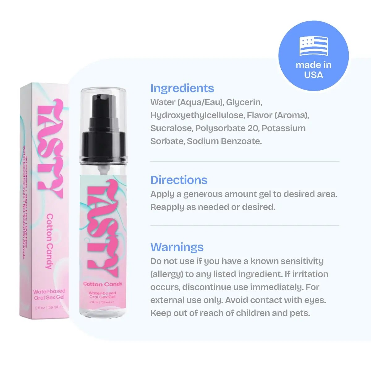IntiMD Tasty Cotton Candy Water Based Flavored Edible Play Oral Gel, 2 oz | Candy-Inspired Sensual Flavor, Safe & Vegan - view 9