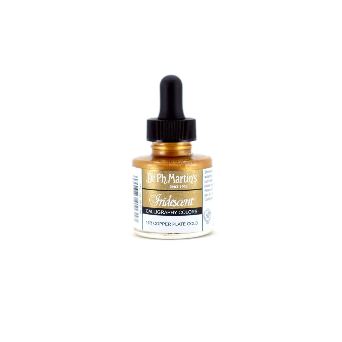 Dr. Ph. Martin's Iridescent Calligraphy Color Ink Bottle 1 fl oz (29.57 ml) Copper Plate Gold | Lightfast & Waterproof - main product image