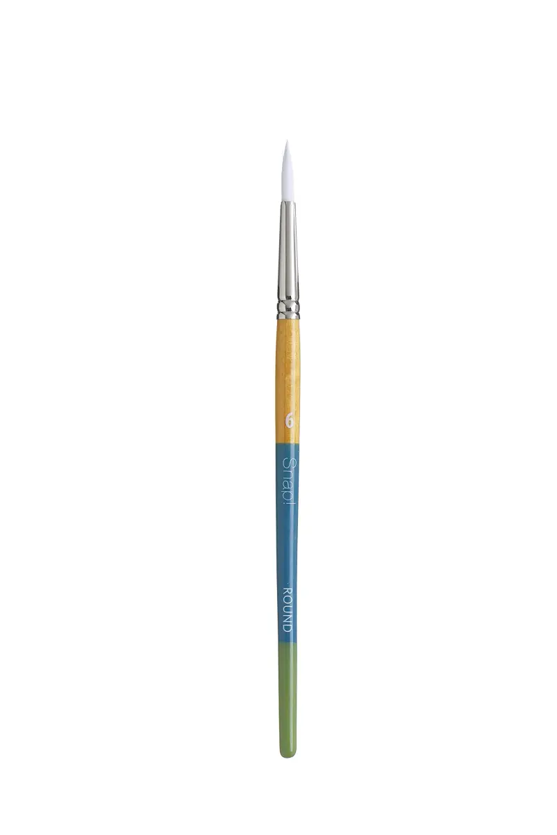 Princeton Art & Brush Company Taklon Round 4 Snap Brush, White | Artist Quality Synthetic Bristle for Watercolor & Acrylics - main product image
