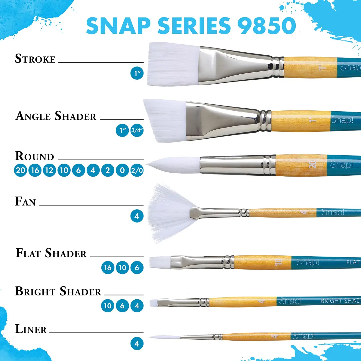 Princeton Snap! Round Paintbrush Size 12 | Synthetic Taklon Bristles for Watercolor & Acrylics - view 6