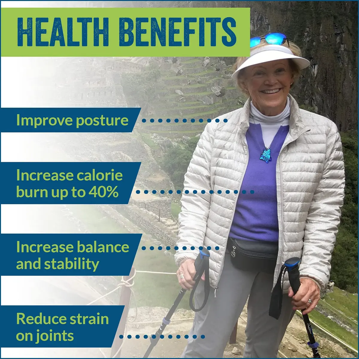 York Nordic Official Nordic Walking Poles - Adjustable, Collapsible, Lightweight, 2 Pieces, Travel Bag, Heights 5'4"-6'2" - view 6