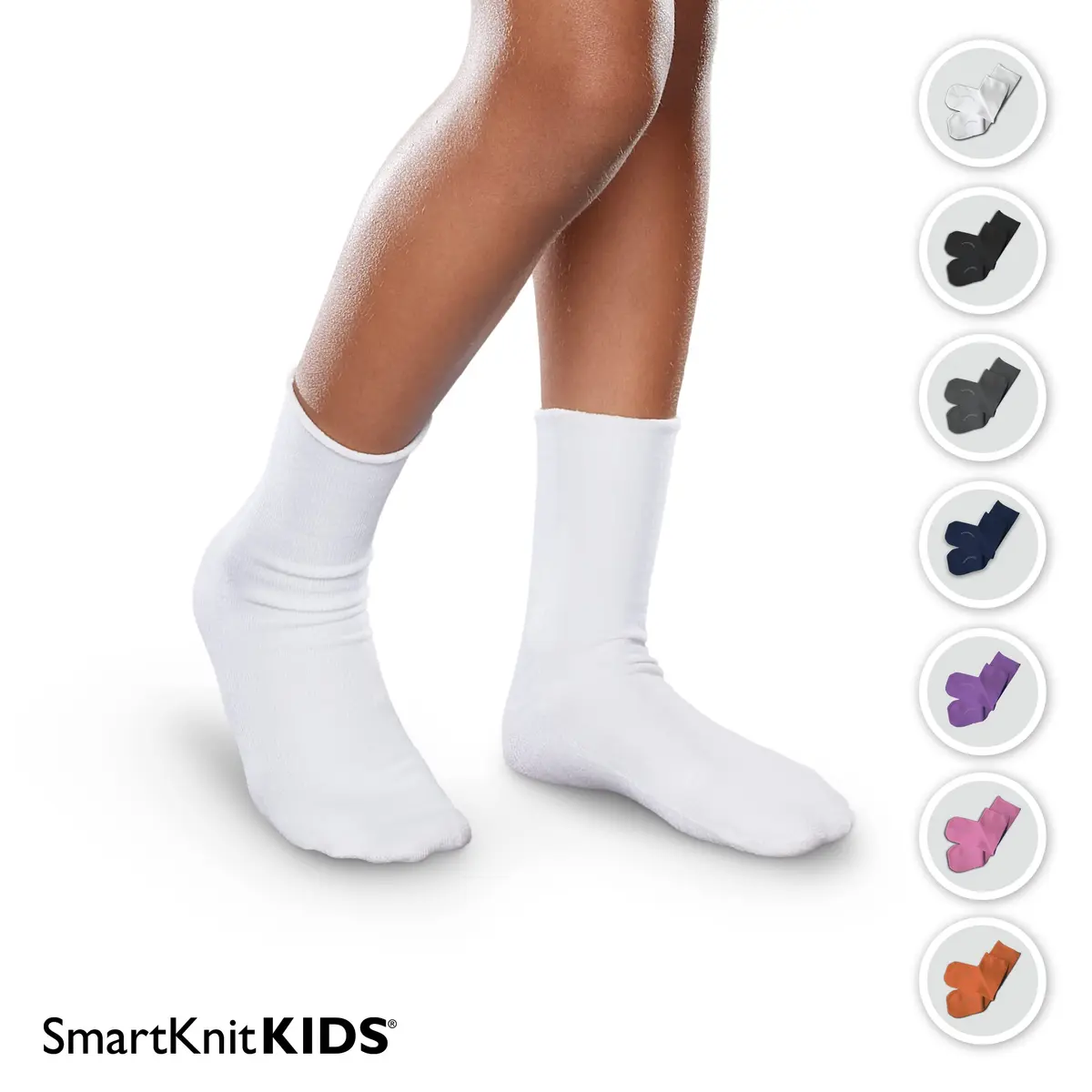 SmartKnitKIDS Seamless Socks for Sensory Issues | Made in USA, Knee Length, Black - view 3