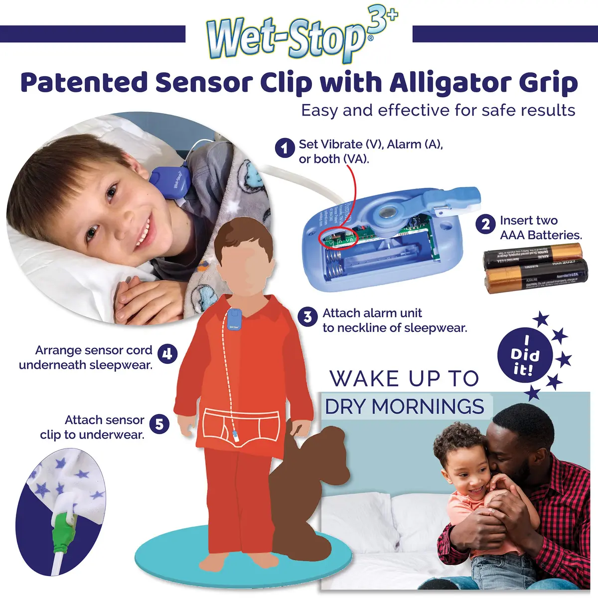 Wet-Stop 3+ Bedwetting Enuresis Alarm with Loud Sound & Vibration for Boys/Girls | Clinically Proven Solution - view 3