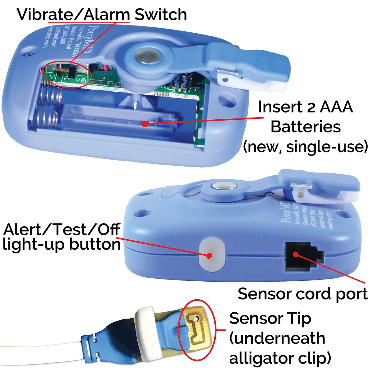 Wet-Stop 3+ Bedwetting Enuresis Alarm with Loud Sound & Vibration for Boys/Girls | Clinically Proven Solution - view 4