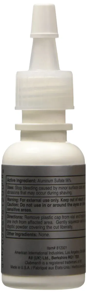 Clubman Nick Safe Styptic Powder 7 ml (0.25 oz) | Stops Bleeding Fast - view 2