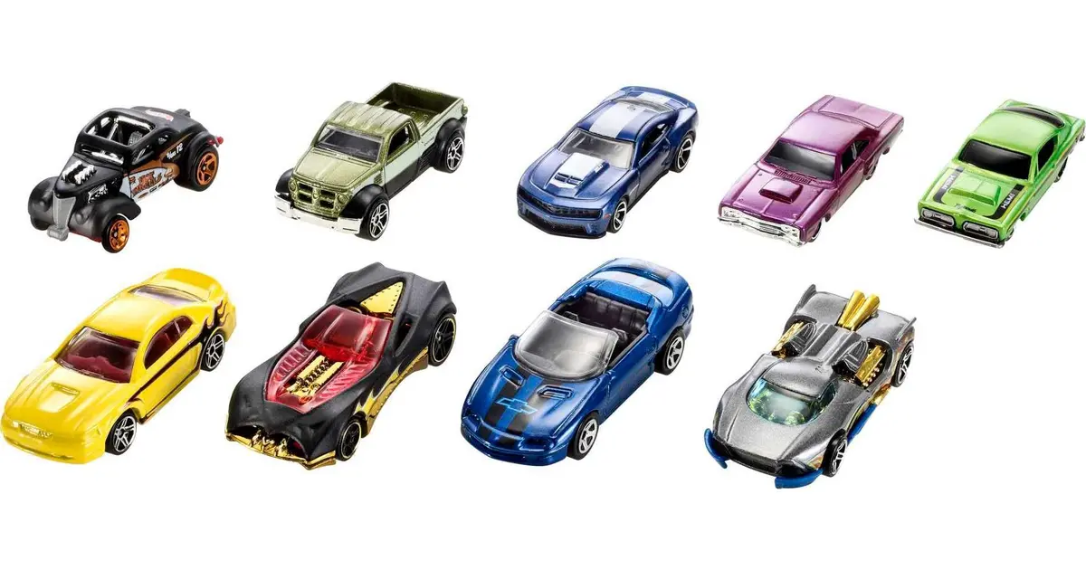 Hot Wheels Toy Cars 9-Pack | 1:64 Scale Vehicles with 1 Exclusive for Kids & Collectors - main product image