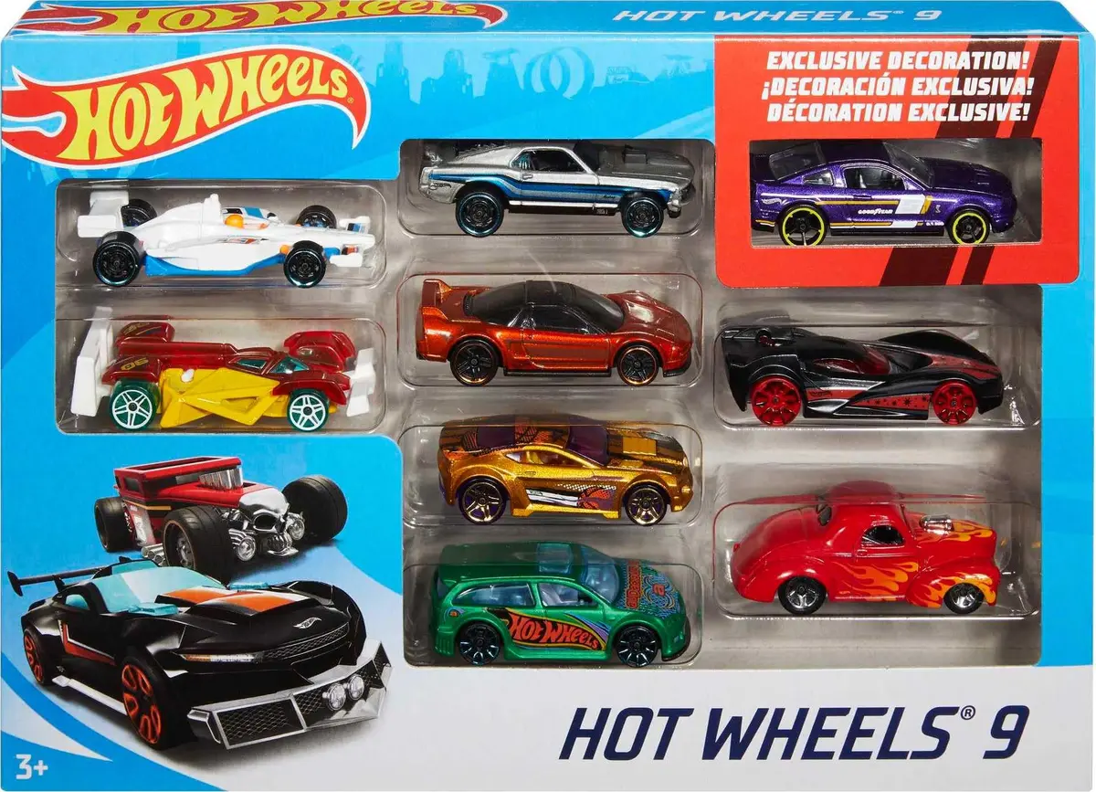 Hot Wheels Toy Cars 9-Pack | 1:64 Scale Vehicles with 1 Exclusive for Kids & Collectors - view 4