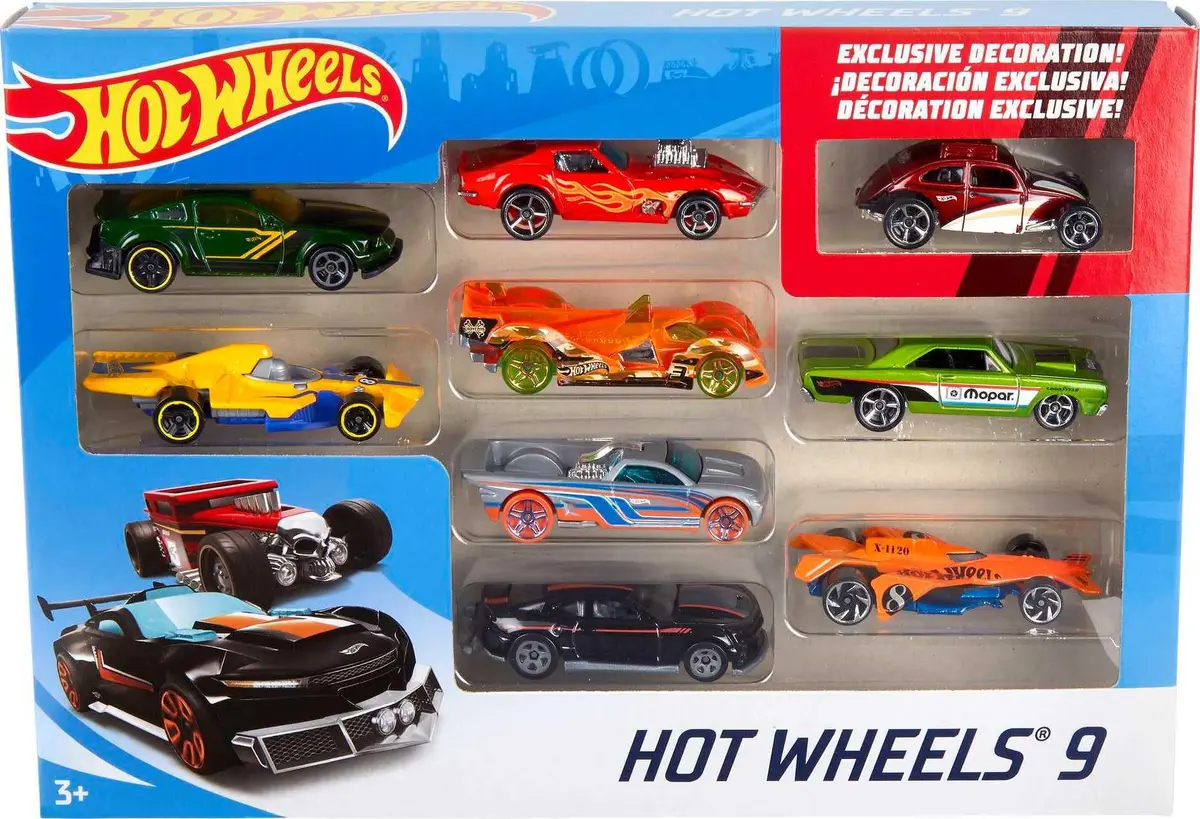 Hot Wheels Toy Cars 9-Pack | 1:64 Scale Vehicles with 1 Exclusive for Kids & Collectors - view 5