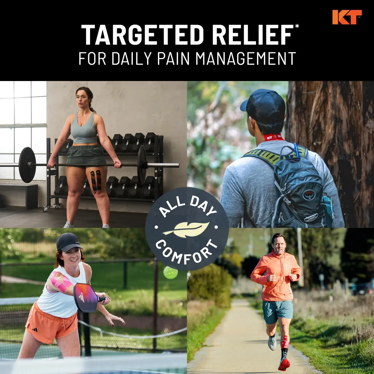 KT Tape Pro Synthetic Kinesiology Athletic Tape 20 Precut Strips 10" Stealth Beige | Supports Muscles & Joints - view 2