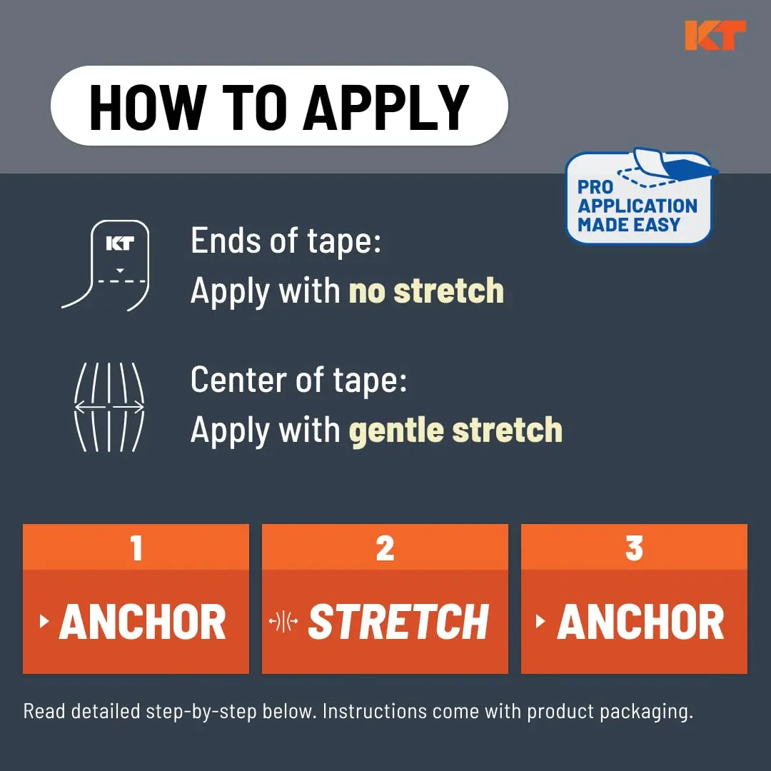 KT Tape Pro Synthetic Kinesiology Athletic Tape 20 Precut Strips 10" Stealth Beige | Supports Muscles & Joints - view 4