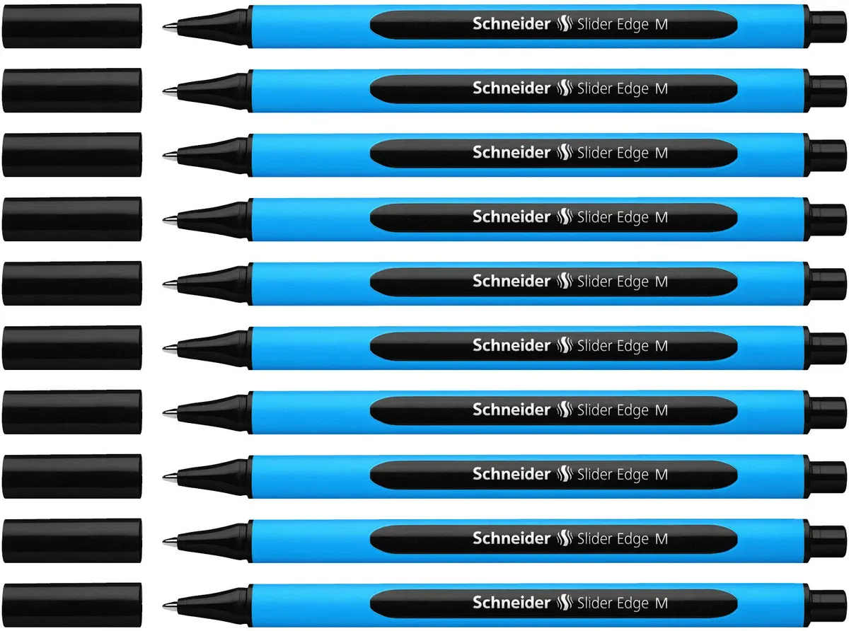 Schneider Slider Edge M (Medium) Ballpoint Pen 1.0mm Light Blue Barrel Black Ink | Carbon Neutral German Made - main product image