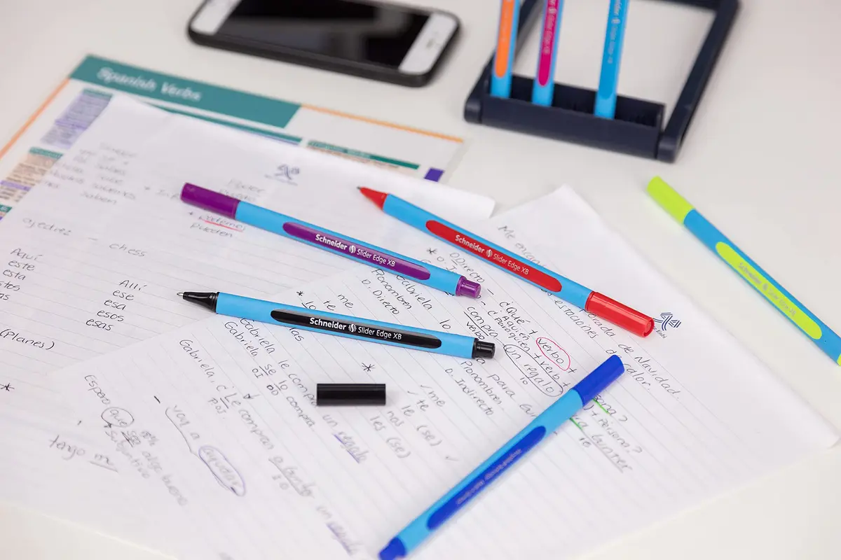 Schneider Slider Edge M (Medium) Ballpoint Pen 1.0mm Light Blue Barrel Black Ink | Carbon Neutral German Made - view 2