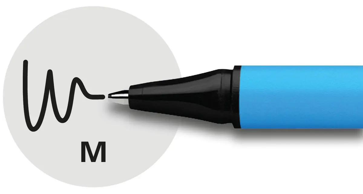 Schneider Slider Edge M (Medium) Ballpoint Pen 1.0mm Light Blue Barrel Black Ink | Carbon Neutral German Made - view 4