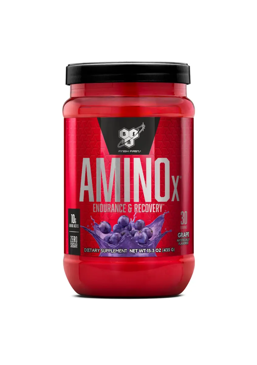 BSN Amino X Recovery Powder with BCAAs 30 Servings | Zero Sugar, Grape Flavor, 15.34 Oz - main product image