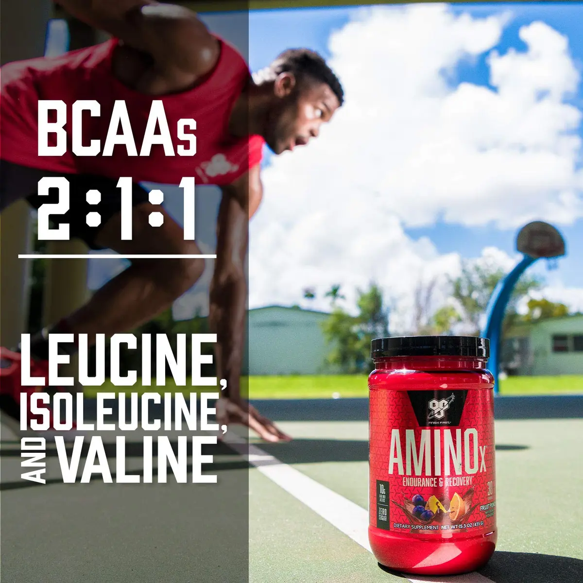 BSN Amino X Recovery Powder with BCAAs 30 Servings | Zero Sugar, Grape Flavor, 15.34 Oz - view 5