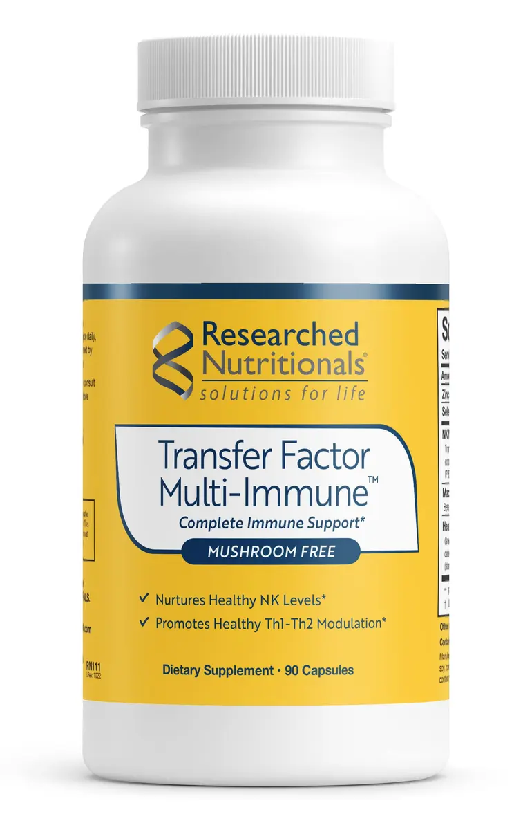 Researched Nutritionals Transfer Factor Multi-Immune Colostrum Supplement - Mushroom-Free, 90 Capsules | Supports Immune Function - main product image