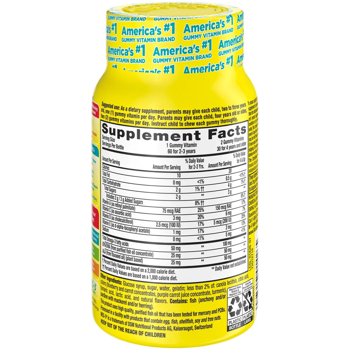Lil Critters Omega-3 DHA Gummy Fish Lemonade Chewable 60 Count (120 Count Total) | 32mg DHA + Vitamins C, E, D3 - view 2