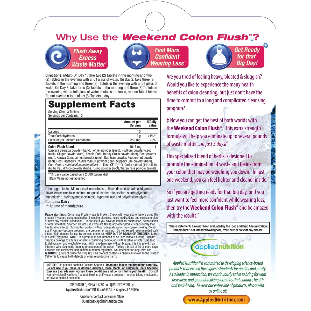 Applied Nutrition Weekend Colon Flush 3-Day Digestive Reset Tablets | Supports Regularity & Detoxification - view 7