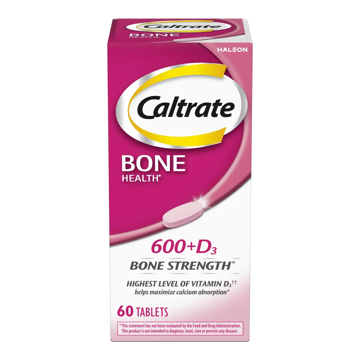 Caltrate 600 Plus D3 Calcium and Vitamin D Supplement Tablets 60 Count | Bone Health Support for Adults - main product image