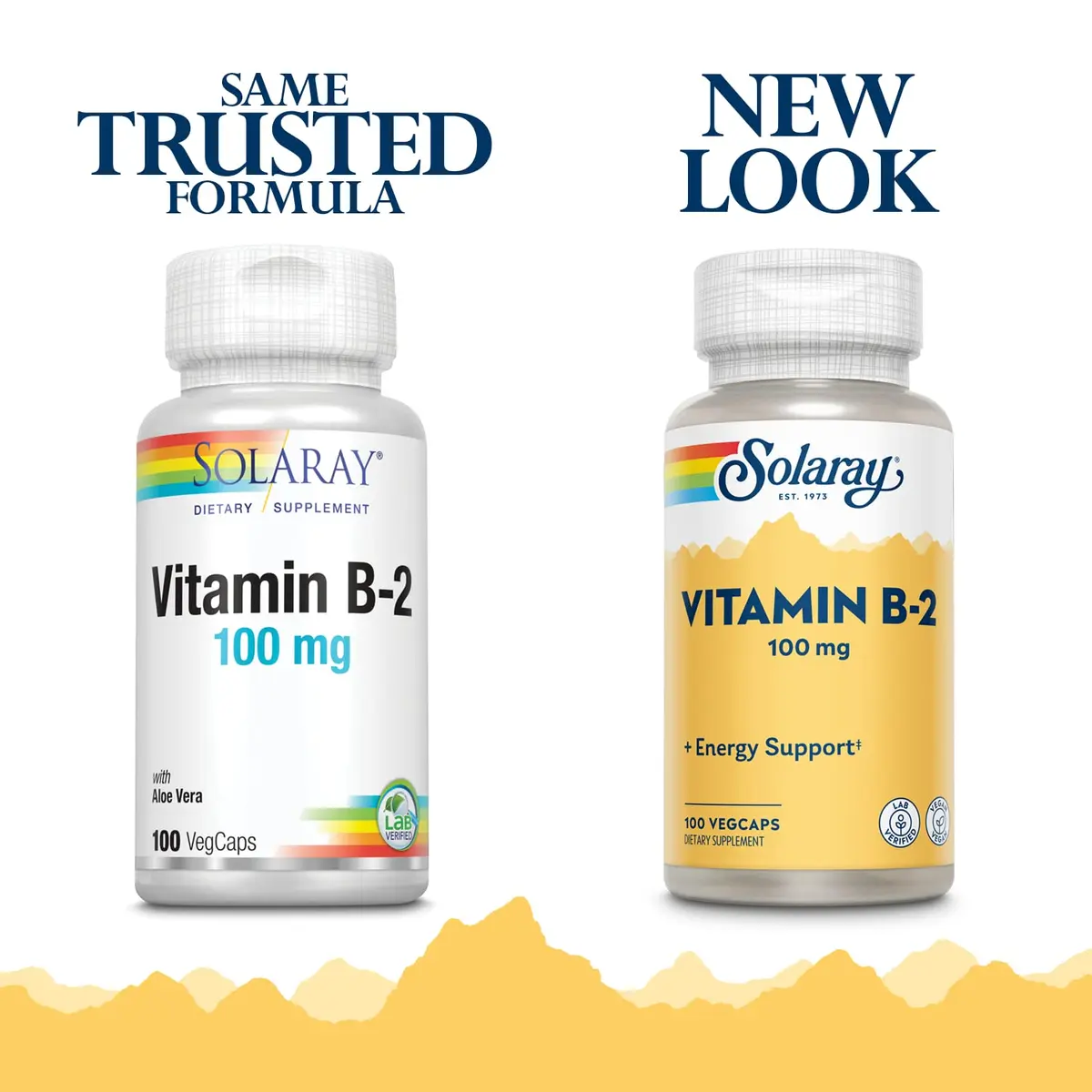 SOLARAY Vitamin B2 Supplement 100 mg | Supports Energy & Nervous System | 100 Veg Capsules - view 2