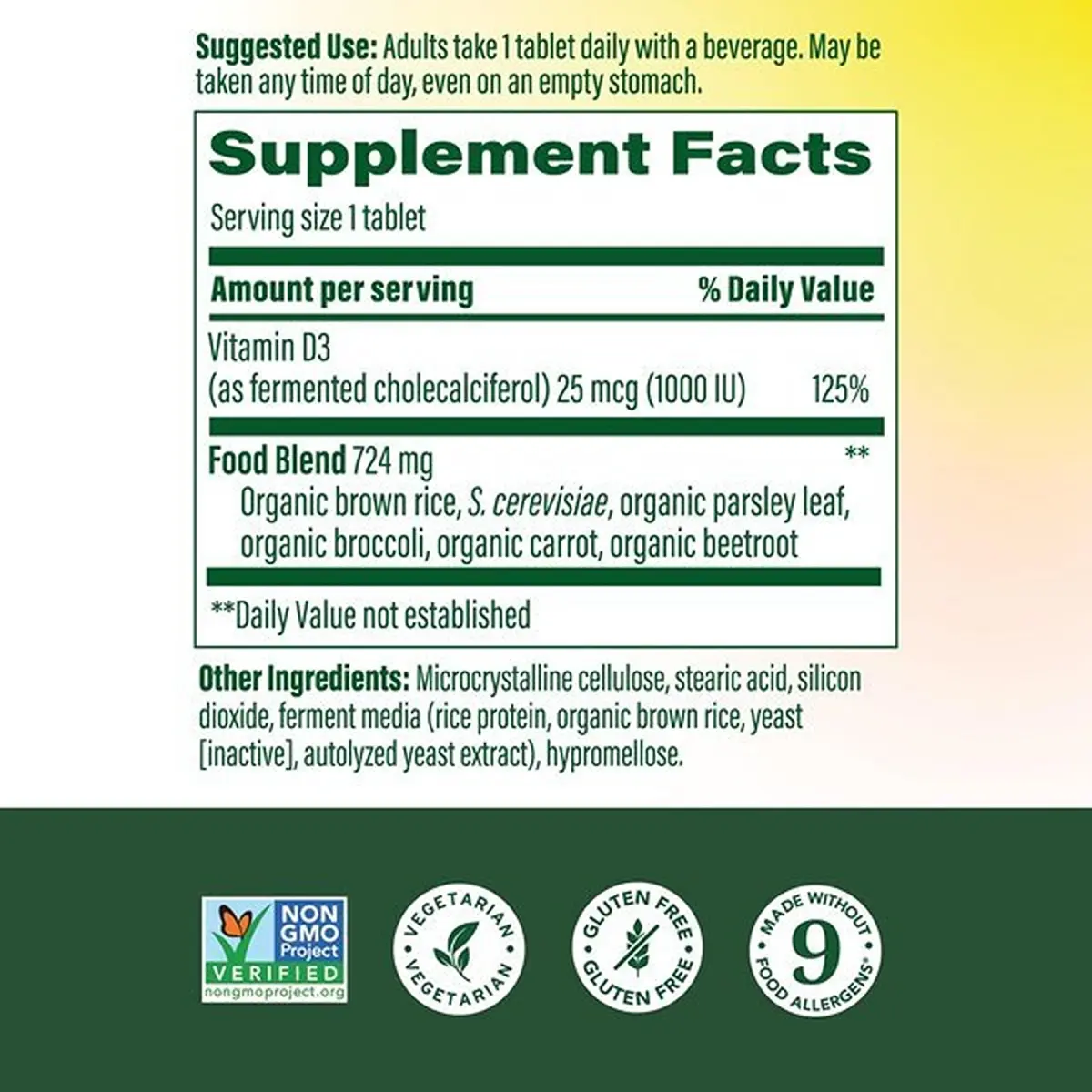 MegaFood Vitamin D3 1000 IU (25 mcg), Bone & Immune Support, 60 Tablets | Supports Bones, Teeth, Muscles & Immunity - view 3