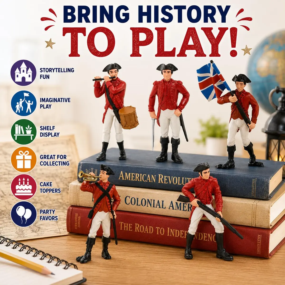 Safari Ltd. Revolutionary War British Army Designer TOOB 26.7cm (10.5in) | Educational Toy Figures for Kids Ages 3+ - view 2
