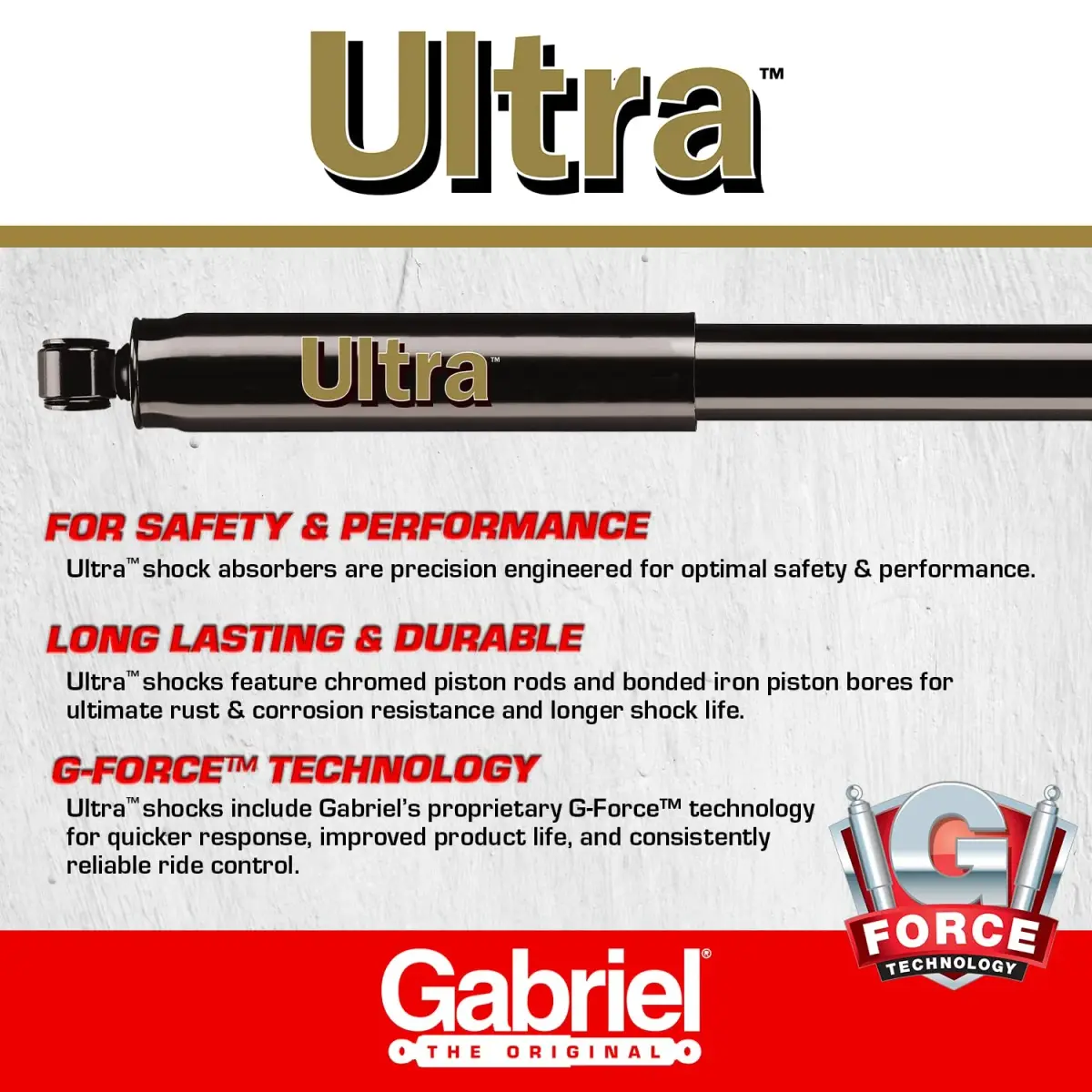 Gabriel G51807 Ultra Rear Shock Absorbers 21.93 in (55.7 cm) | Premium OE Replacement for Acura CSX & Honda Civic - view 3